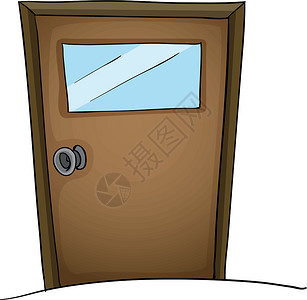 阿尔门德罗扇门绘画白色盒子门框金子阴影入口木头成功想像力插画