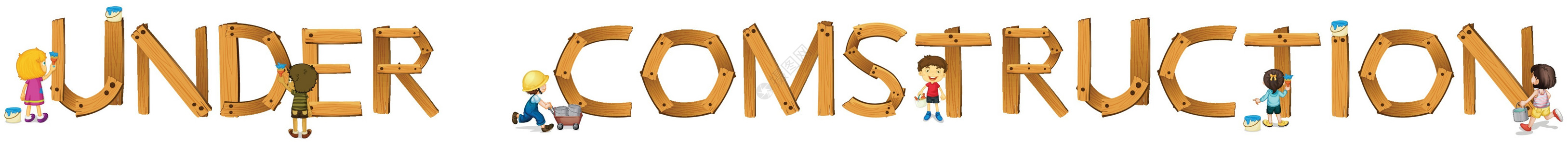 建设字体素材建设中的英语单词装修木板材料脚本教育孩子们木头卡通片字母学校设计图片