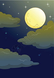 描边星星满月丘陵月亮黑色月球星星土地蓝色行星地球天空设计图片