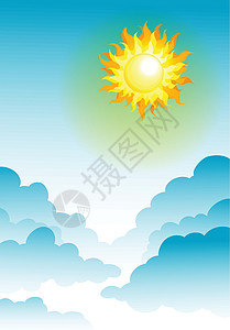 与太阳和蓝天射线黄色宇宙天穹月球卡通片草图天空色调绘画设计图片