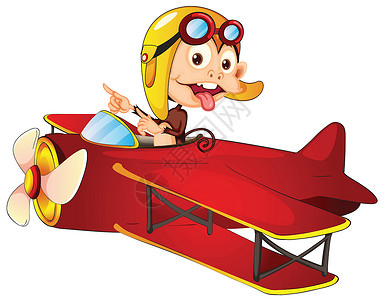 开飞机青蛙猴子开飞机剪贴白色小路剪裁绘画扇子空气运输草图车辆设计图片