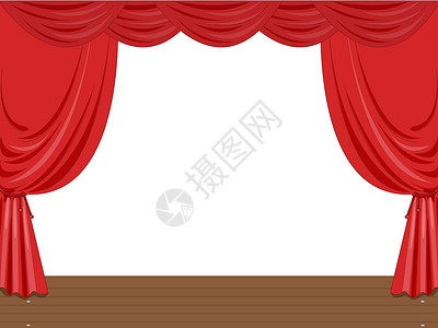 清空阶段电影窗帘表演剧院卡通片艺术空白屏幕木头红色背景图片