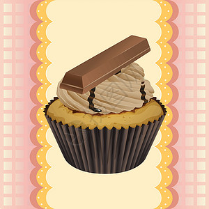 纸杯蛋糕和壁纸夹子糖果巧克力食品面包艺术插图报酬蛋糕卡通片背景图片