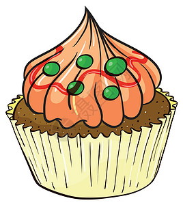 橙子味粗粮糕纸杯蛋糕卡通片艺术夹子面包食品配料食物蛋糕糖果烹饪插画