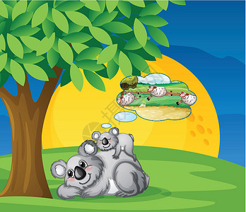 睡觉的熊白熊绵羊栅栏分支机构食物农村跳跃草图色调父母草地设计图片
