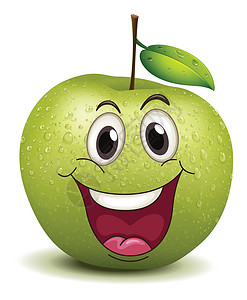 厚脸皮开心的苹果微笑艺术情感绘画厚脸食品笑脸水果情绪卡通片艺术品设计图片