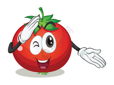 掰开的西红柿番茄绘画眼睛情绪树叶微笑食品食物营养红色蔬菜设计图片