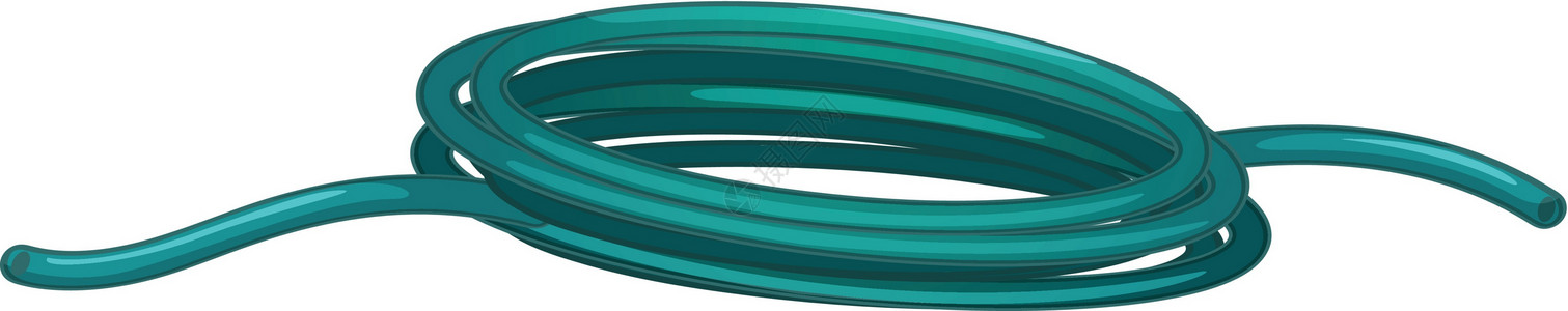 白色软管花园水管力量橡皮塑料电缆金属流动活力电气材料海浪插画