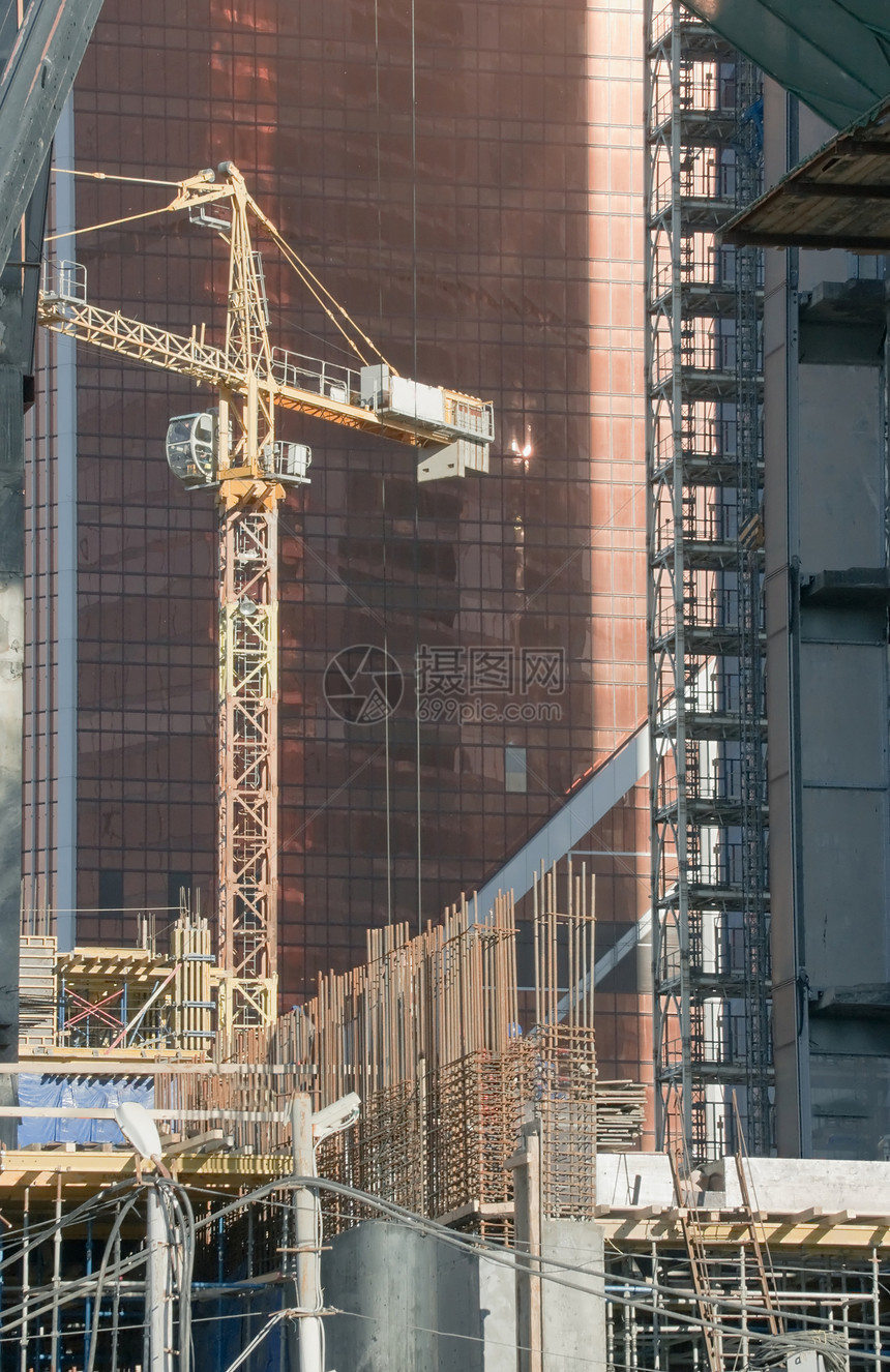 施工背景建筑背景商业摩天大楼建筑学建筑师工程技术起重机框架建筑物图片