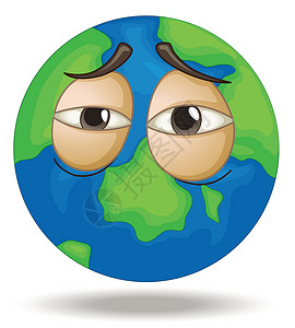 疲倦的脸疲倦的地球卷曲环境卡通片网络技术世界绿色全球社会插图设计图片