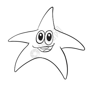 星鱼轮廓钓鱼海床线稿黑色艺术食物绘画眼睛星星线条背景图片