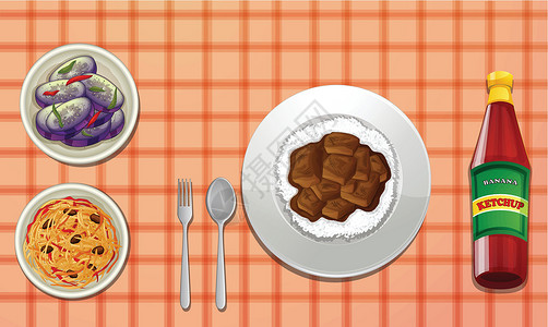 盘子沙拉食物食品猪肉服务厨房金属美食瓶子蔬菜面条玻璃绘画插画