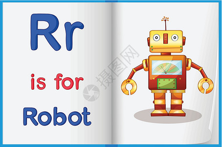 机器人语言英语工作表机器人学校记事本卡片教学笔记教育幼儿园绘画学习插画