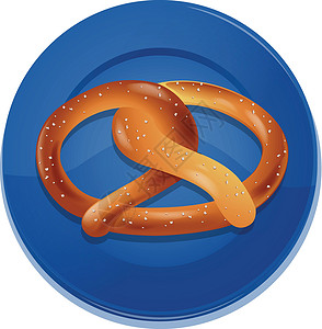 长盘子面包和蓝盘食物面粉绘画谷物盘子用具厨房纤维用餐蓝色插画