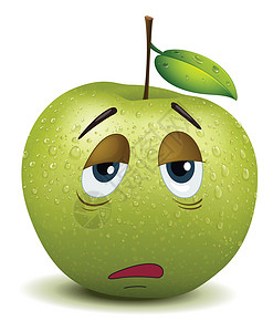 呆滞的苹果微笑水果眼睛绘画食物卡通片叶子笑脸艺术艺术品乐趣设计图片