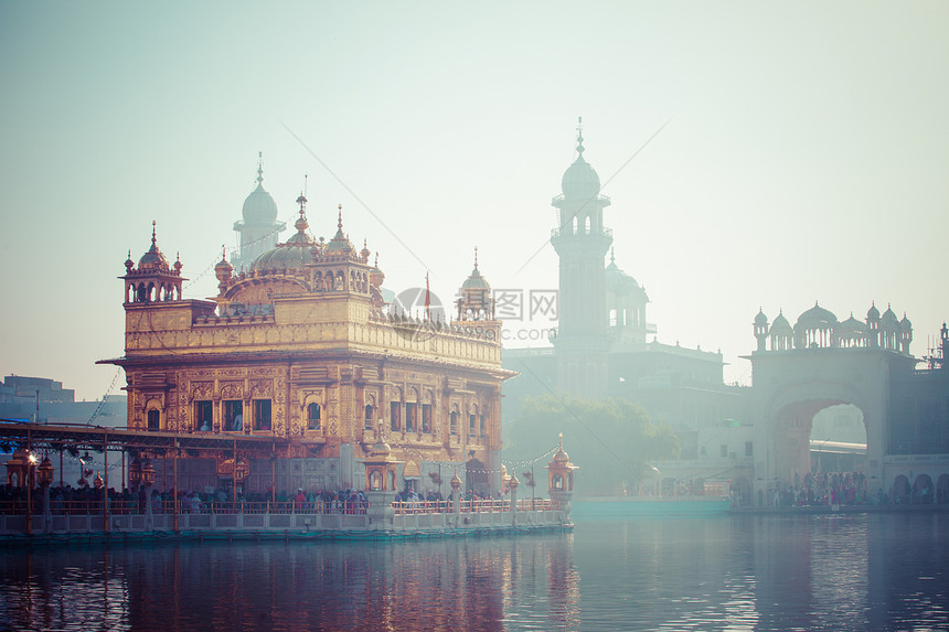 Amritsar 印度旁遮普邦祷告纪念碑旅行地标阁下上帝大理石上师大人反射图片