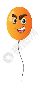 气球空气绘画橙子微笑塑料玩具喜悦情绪庆典插图背景图片