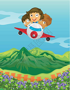 孩子不合群小孩和飞机设计图片