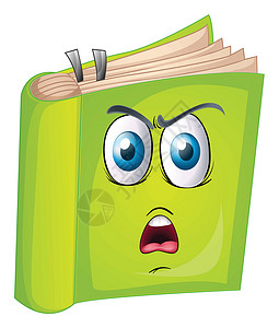 一本书文档图书绿色插图眼睛文学教科书情绪知识教育背景图片