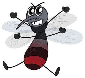 铸造物蚊虫造物卡通片蚊子剪贴生活牙齿疟疾翅膀疾病野生动物插画