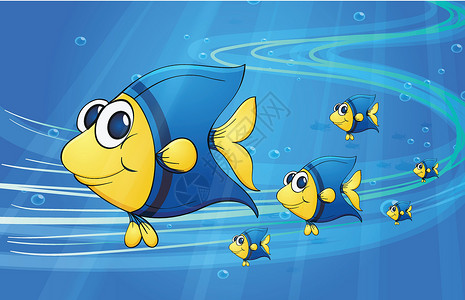 紫黄色蝶鱼水下鱼类微笑游泳珊瑚海洋荒野黄色哺乳动物卡通片蓝色动物设计图片