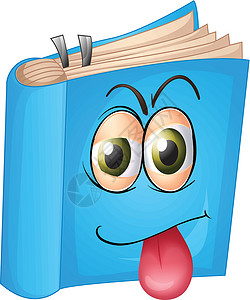 书盖着脸一本书教科书知识微笑情绪眼睛蓝色教育插图文学文档设计图片