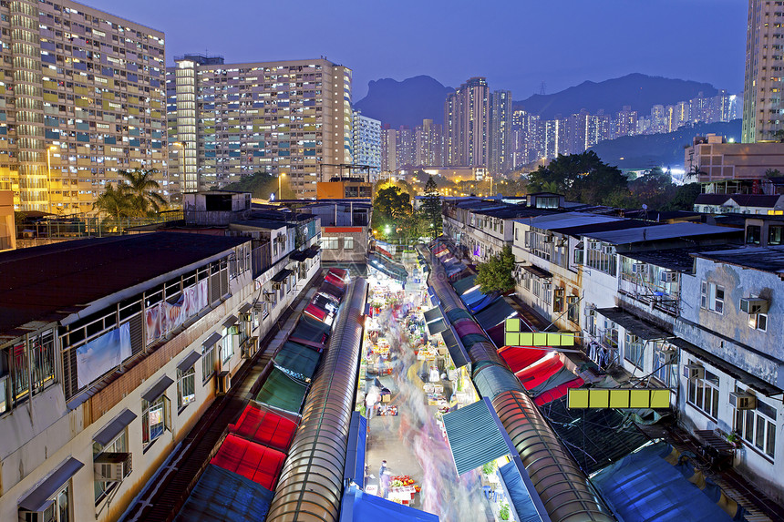 香港狮子石山的当地市场 它显示Hong Ko图片