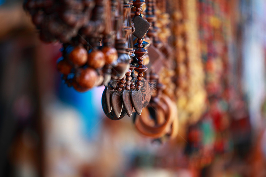 传统印度纪念品细绳文化蓝色庆典工艺礼物首饰艺术紫色项链图片