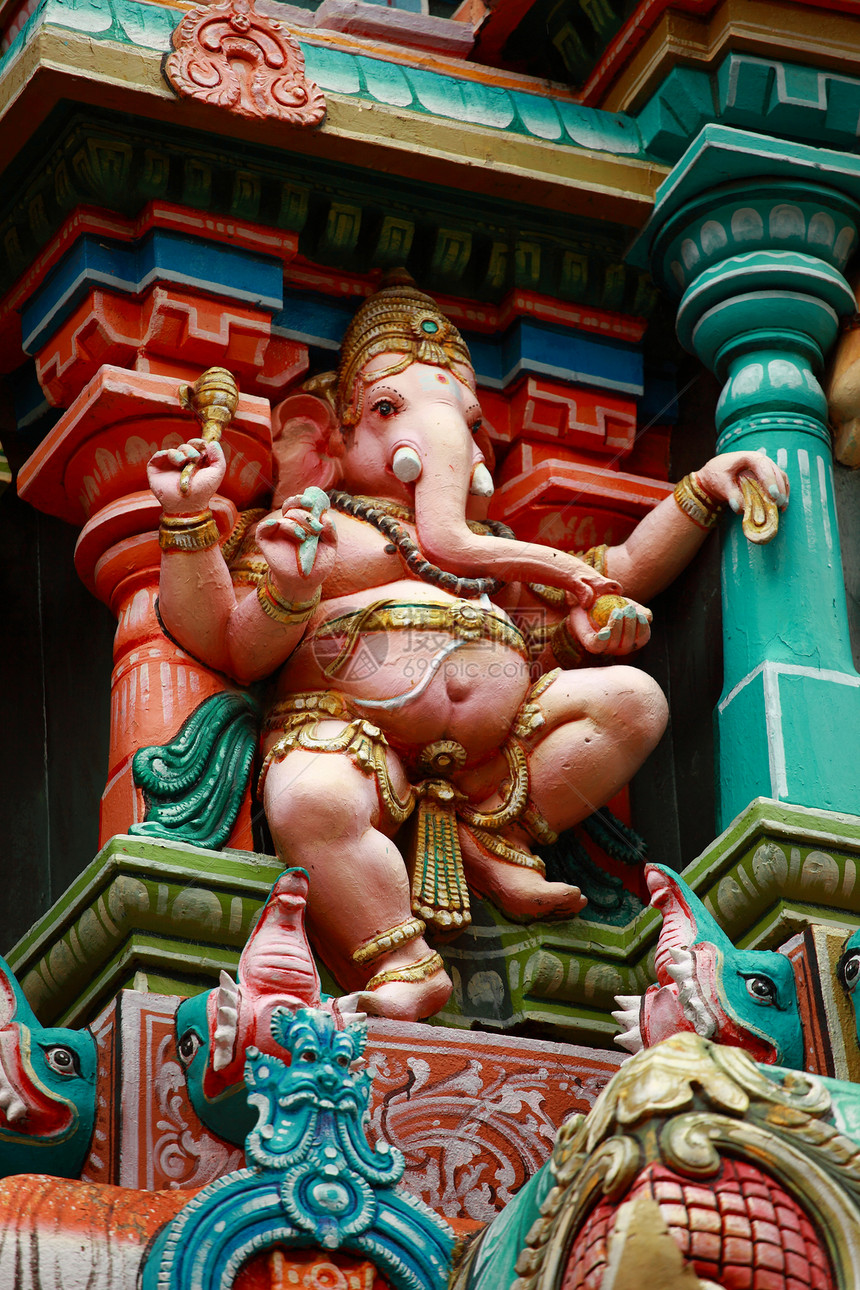 Kali形象 印度印度神庙Gopura塔上的雕塑 印度Menakshi寺 Madurai 泰米尔纳德邦女神寺庙石头建筑学装饰上帝图片