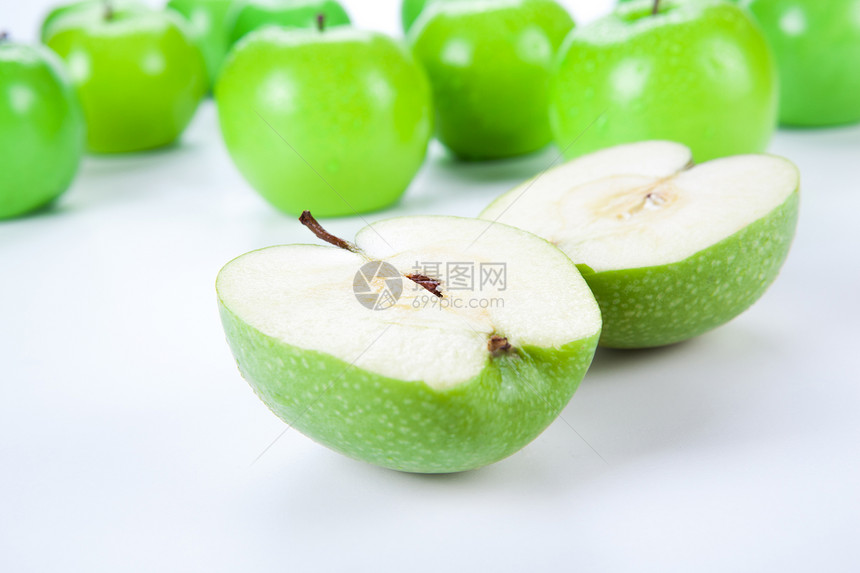 苹果绿1的特写水果味道牙齿烹饪甜点绿色图片