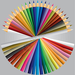 铅笔颜色矢量插图绘画孩子蜡笔粉笔艺术创造力团体教育刷子背景图片
