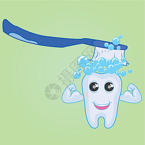 刷牙健康插图牙齿保健口腔吉祥物刷子牙刷卡通片打扫背景图片