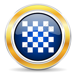 棋盘图标国际象棋图标游戏网络爱好插图运动智力蓝色挑战竞赛战略背景