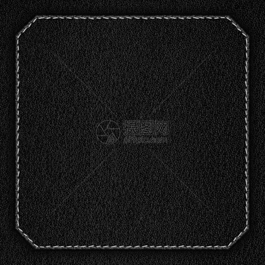 黑色皮黑背景接缝艺术白色粮食徽章粒状框架盘子利润床单图片