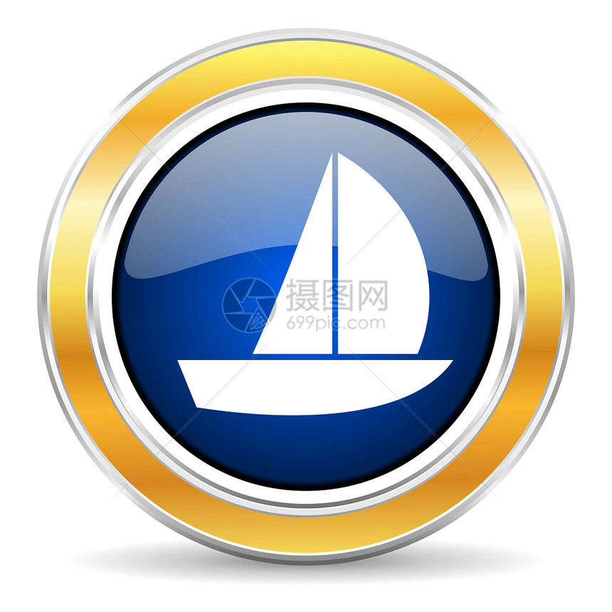 游艇图标圆圈插图运输旅行旅游海洋帆船航行赛车竞赛图片