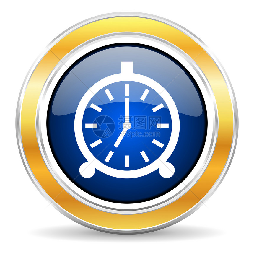 提醒提醒图标定时小时网络圆圈时间塞子计时器闹钟蓝色插图图片