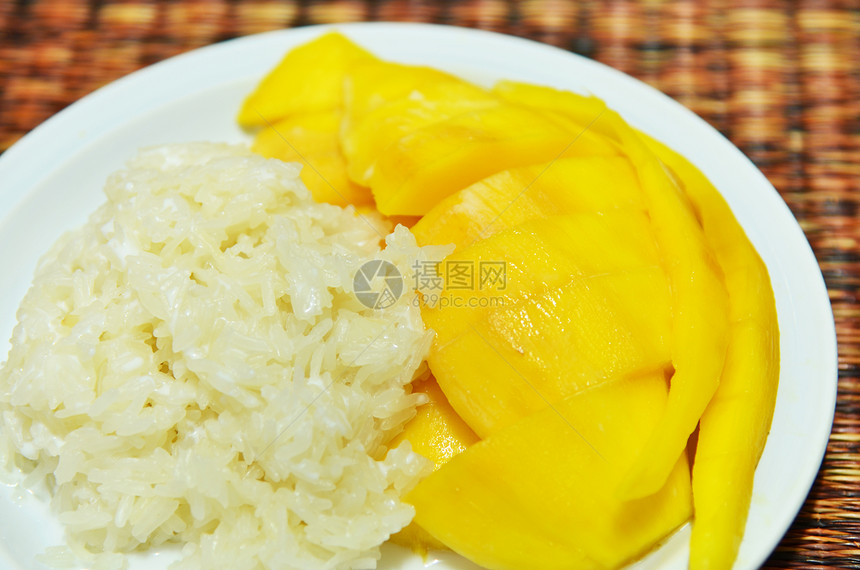 大米吃芒果饭牛奶热带果汁小册子奶油美食叶子午餐营养种子图片