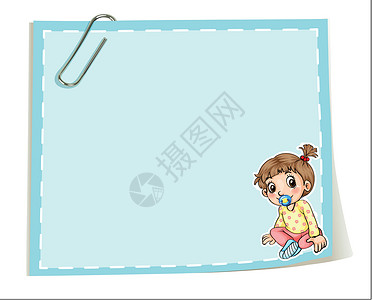 纸剪贴画空纸模板 带有纸张剪贴片和婴儿设计图片