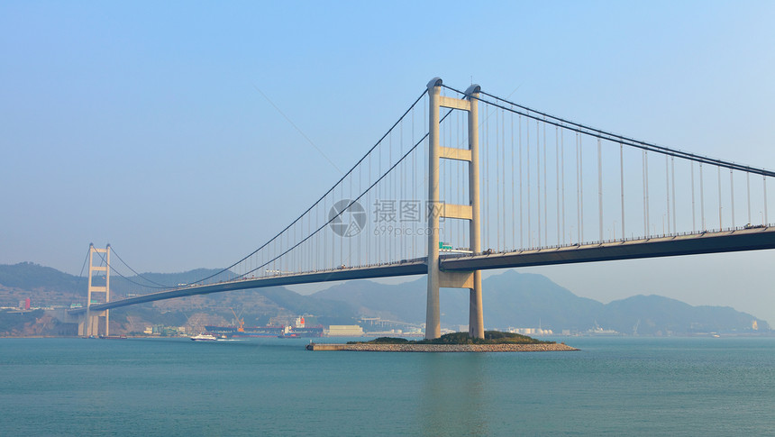 香港有线桥建筑学旅行景观城市建筑天空海洋汽车电缆场景图片