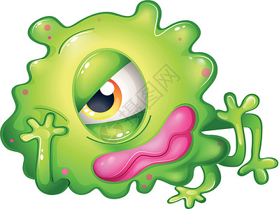 一个无聊的绿色独眼怪物背景图片