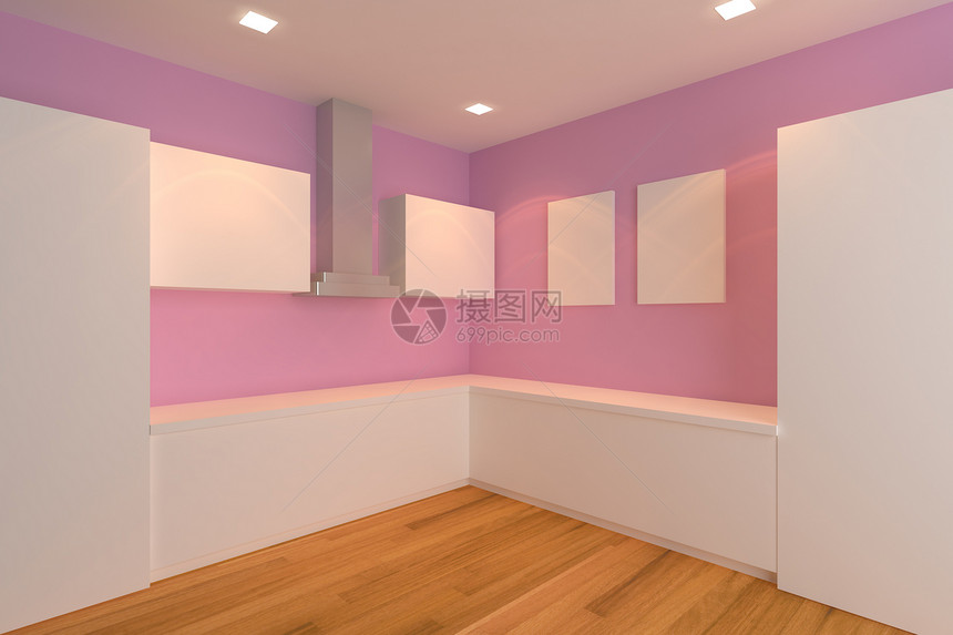 粉色厨房房房子天花板角落嘲笑建筑学地面建造花园房间家具图片
