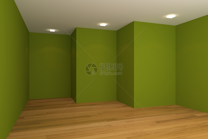 绿色空房单元会议木头白色灯光地面天花板插图墙纸房间图片