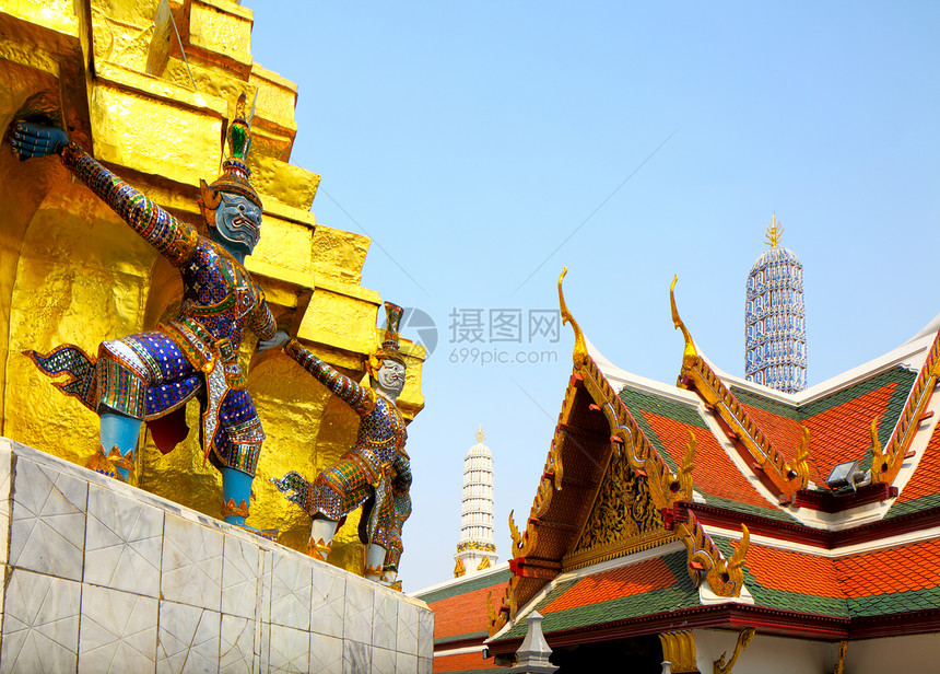曼谷大宫殿金子建筑学艺术旅行数字建筑遗产雕像历史性天空图片