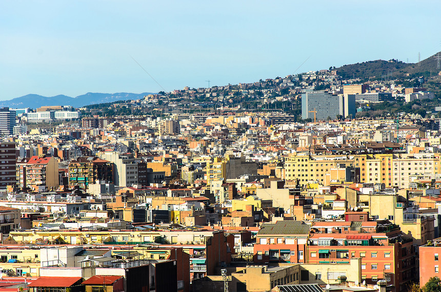城市巴塞罗纳景观天空商业地标绿色旅行旅游建筑建筑学住宅图片