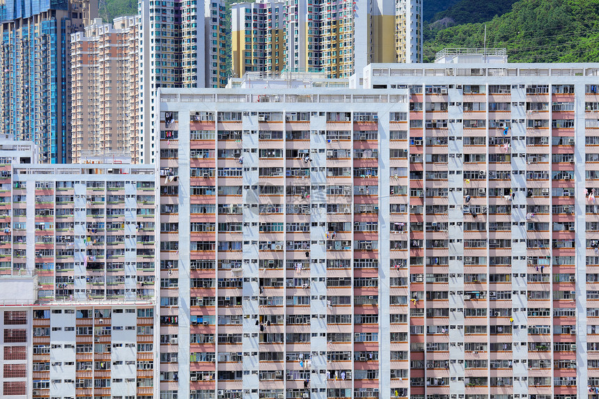 香港的公屋住宅住房窗户财产建筑城市房子公寓图片