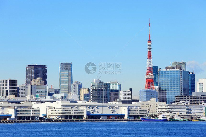 东京市风景城市地标场景蓝色市中心建筑学海洋建筑天空图片