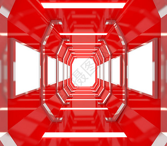 未来的红空房间背景图片