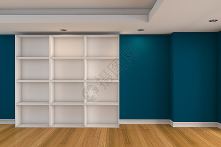内部设计客厅蓝色房间木头白色休息室植物家具水平地面背景图片
