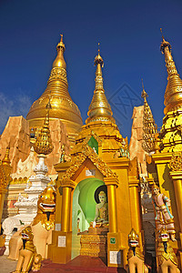 缅甸或缅甸仰光的详情旅行宗教宝塔金子摄影寺庙背景图片