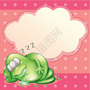 睡觉流口水一个怪物睡觉和流口水 空云样板a设计图片